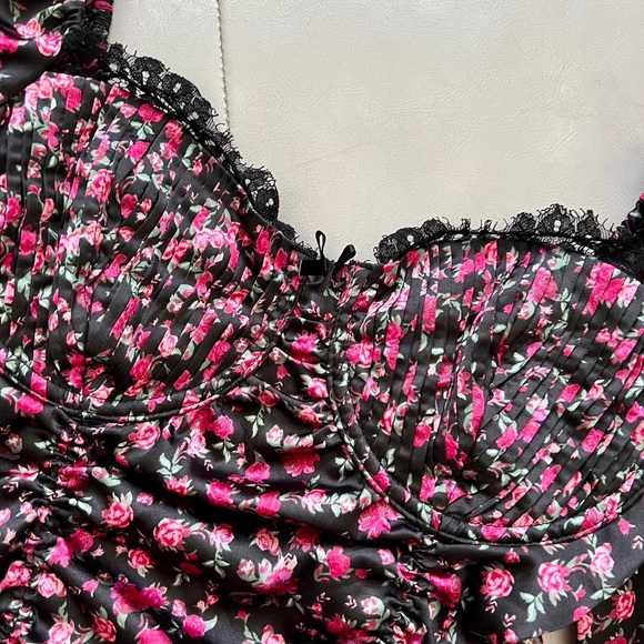 For Love and Lemons for Victoria’s Secret Melrose floral Dress Black Small - Picture 4 of 5